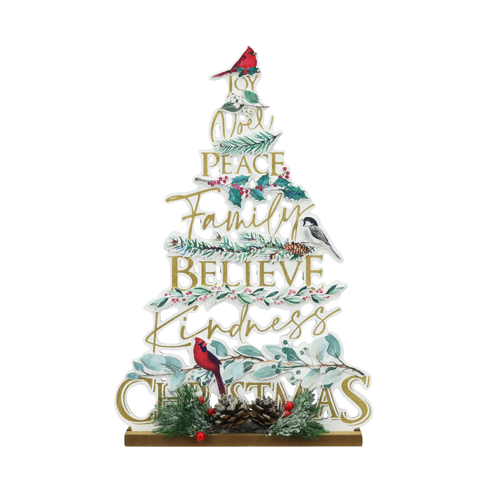 15.5" Christmas Sentiment & Cardinal Christmas Tree by Ashland | 10.43" x 0.47" x 15.55 | Michaels